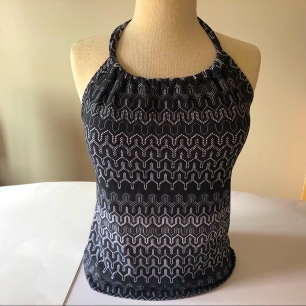 Prana Black and White Zigzag Design Tank Top